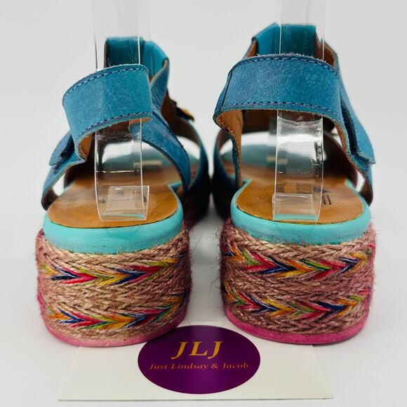 L'Artiste by Spring Step Women's Tempest Sandals Blue Multi Size 38 EU/ 7.5-8 US - Picture 6 of 12